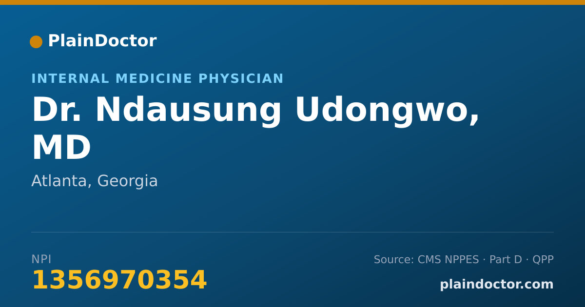 Shareable card for Ndausung Udongwo, MD - Internal Medicine Physician, Atlanta, GA