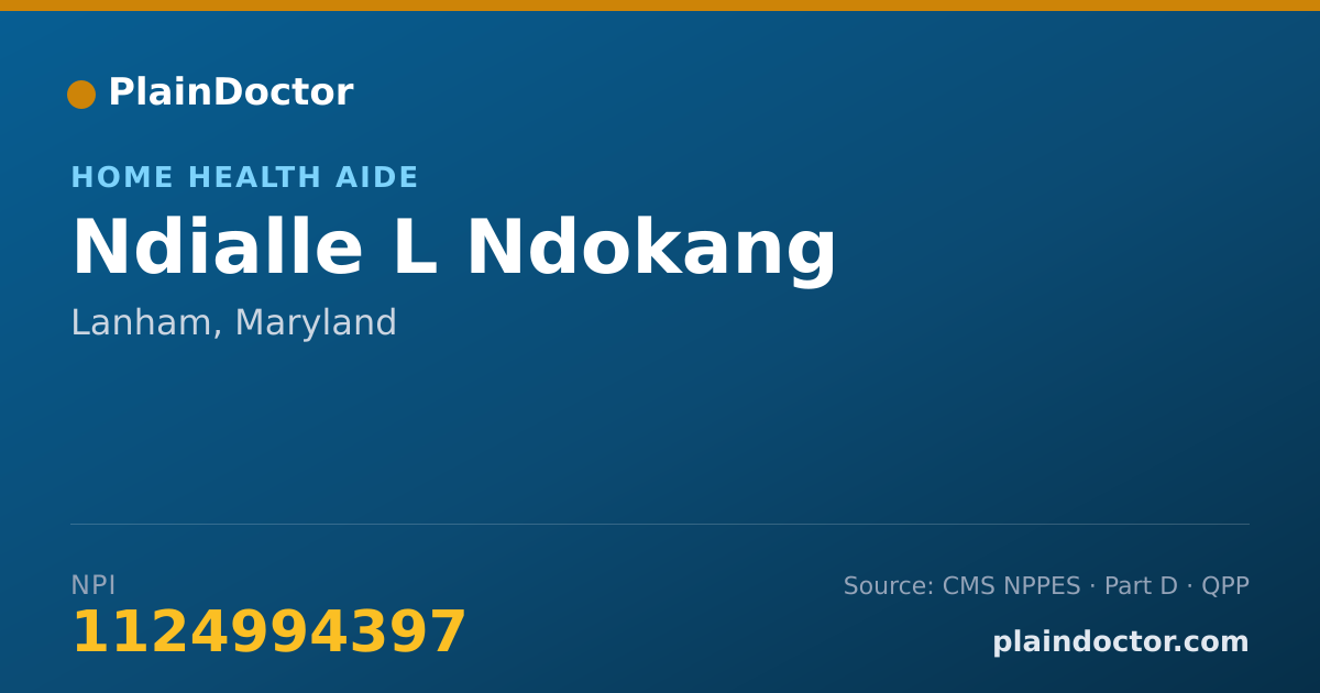 Shareable card for Ndialle L Ndokang - Home Health Aide, Lanham, MD