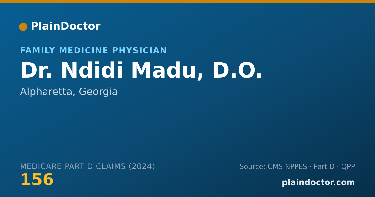Shareable card for Ndidi Madu, D.O. - Family Medicine Physician, Alpharetta, GA