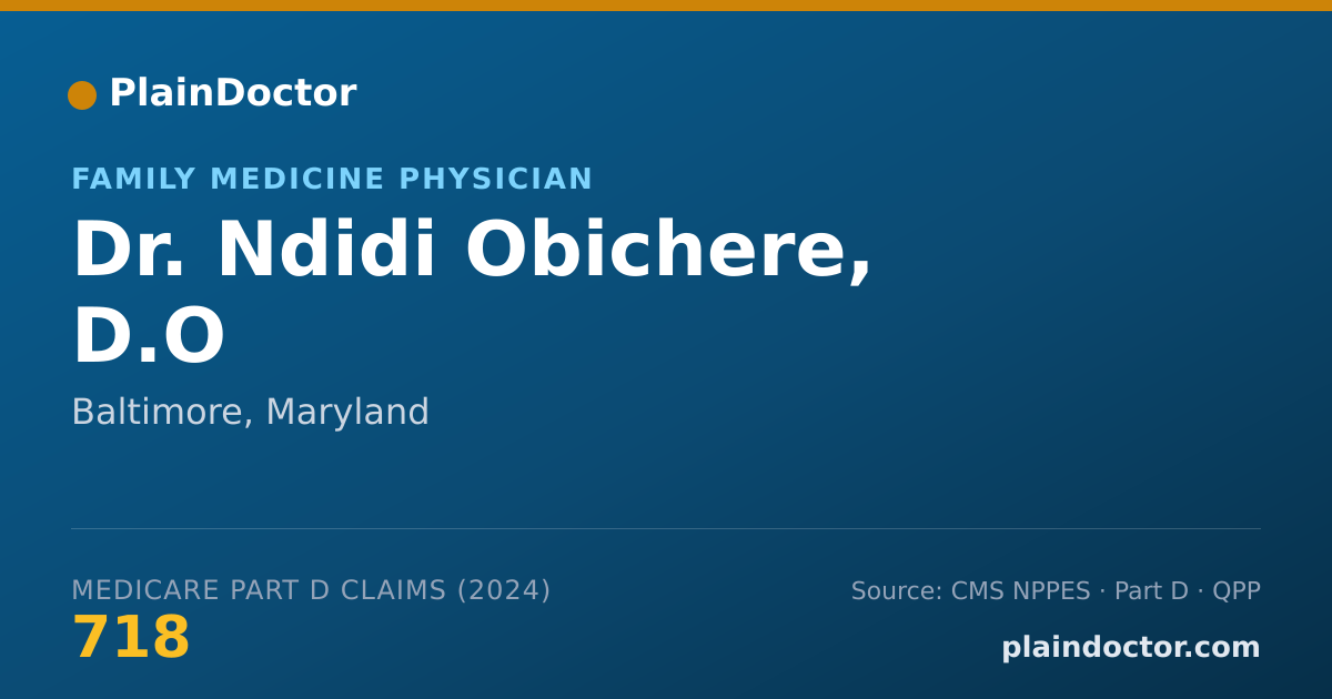 Shareable card for Ndidi Obichere, D.O - Family Medicine Physician, Baltimore, MD