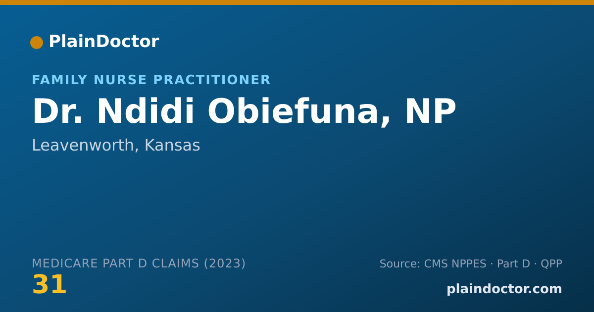Shareable card for Ndidi Obiefuna, NP - Family Nurse Practitioner, Leavenworth, KS