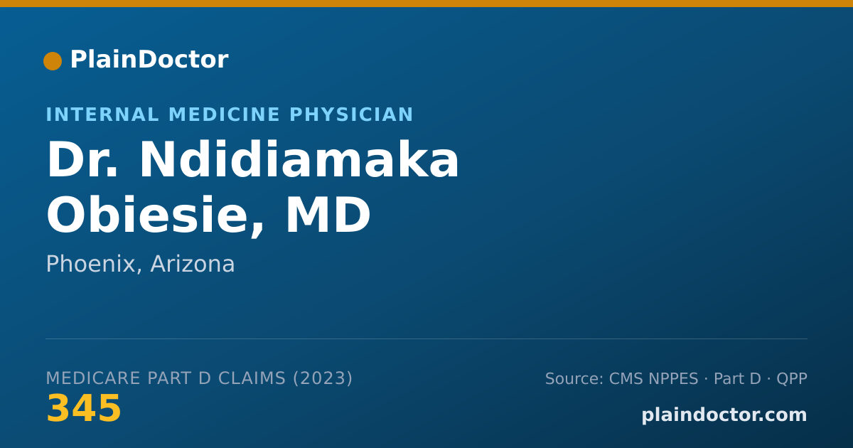 Shareable card for Ndidiamaka Obiesie, MD - Internal Medicine Physician, Phoenix, AZ