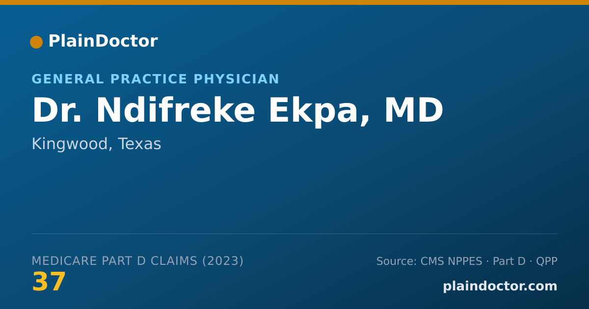 Shareable card for Ndifreke Ekpa, MD - General Practice Physician, Kingwood, TX