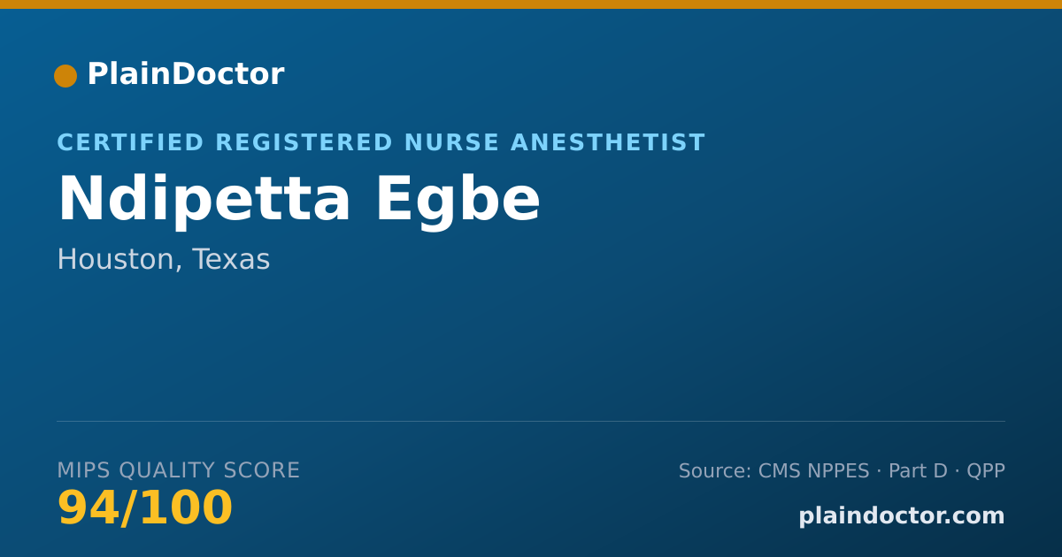 Shareable card for Ndipetta Egbe - Certified Registered Nurse Anesthetist, Houston, TX