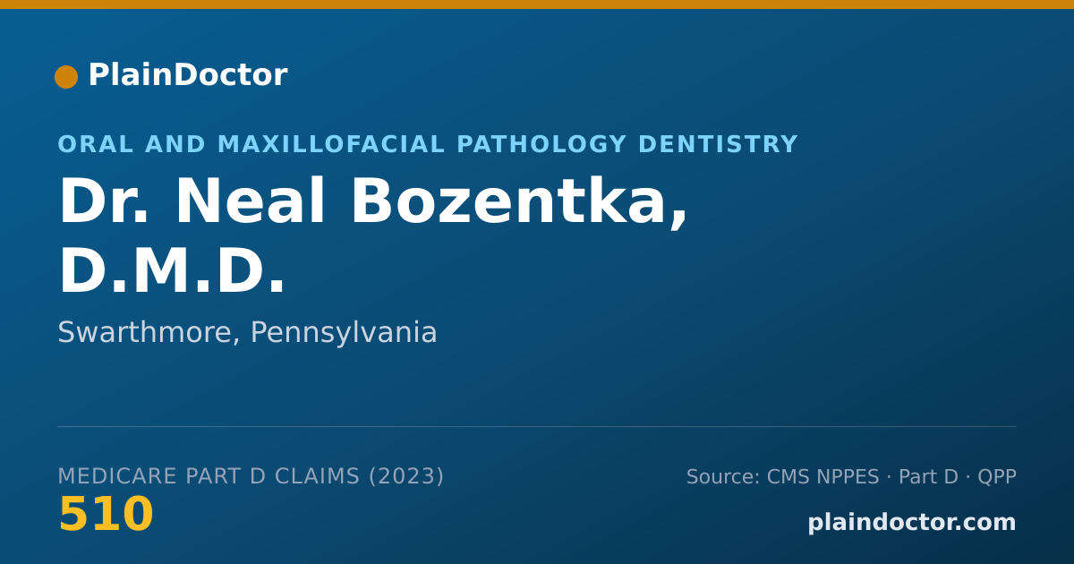 Shareable card for Neal Bozentka, D.M.D. - Oral and Maxillofacial Pathology Dentistry, Swarthmore, PA