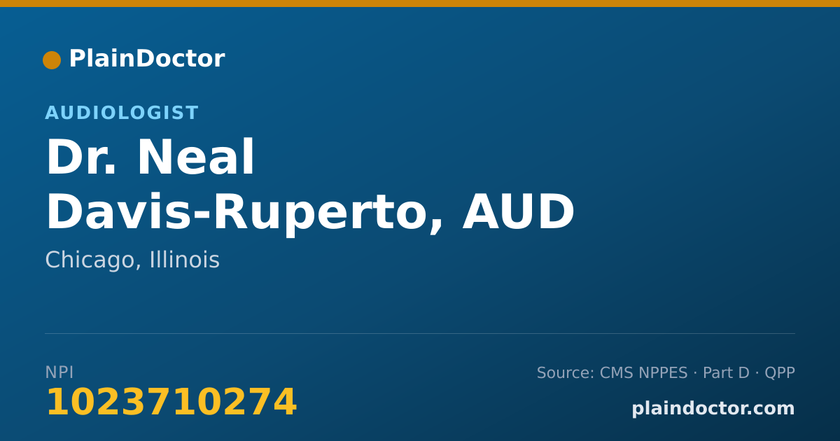 Shareable card for Neal Davis-Ruperto, AUD - Audiologist, Chicago, IL