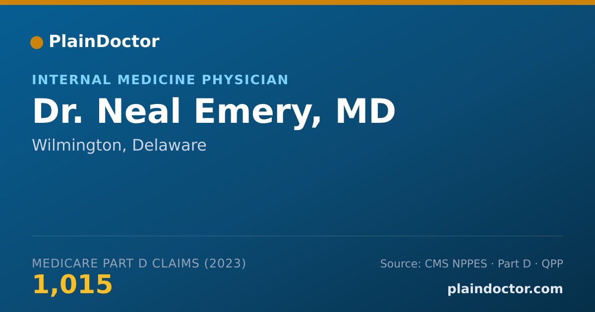 Shareable card for Neal Emery, MD - Internal Medicine Physician, Wilmington, DE