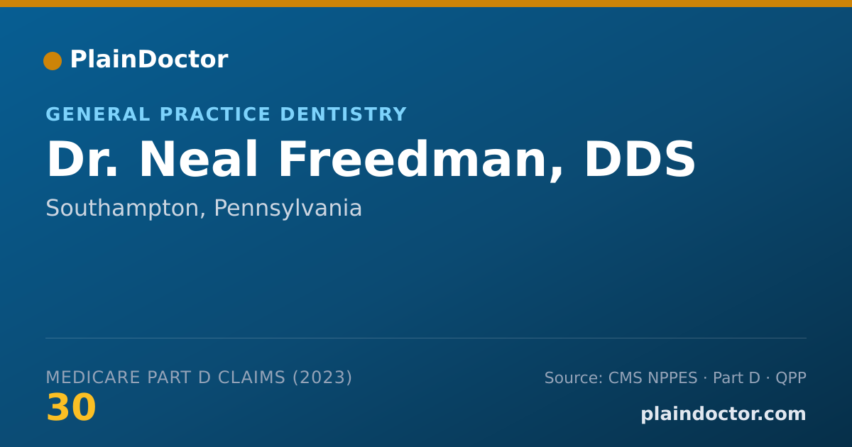 Shareable card for Neal Freedman, DDS - General Practice Dentistry, Southampton, PA