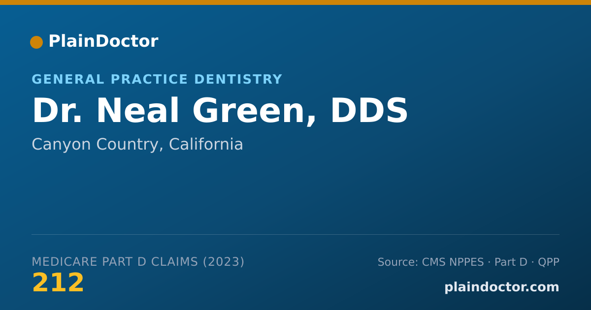Shareable card for Neal Green, DDS - General Practice Dentistry, Canyon Country, CA
