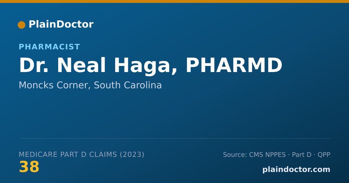 Shareable card for Neal Haga, PHARMD - Pharmacist, Moncks Corner, SC