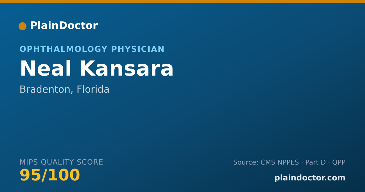 Shareable card for Neal Kansara - Ophthalmology Physician, Bradenton, FL
