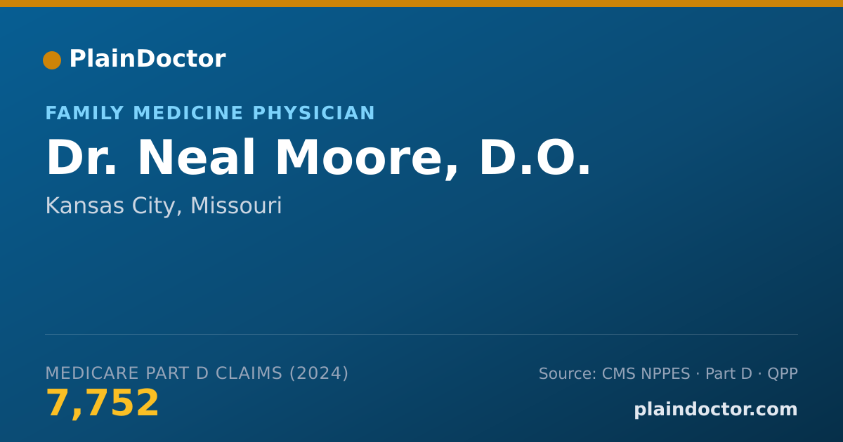 Shareable card for Neal Moore, D.O. - Family Medicine Physician, Kansas City, MO