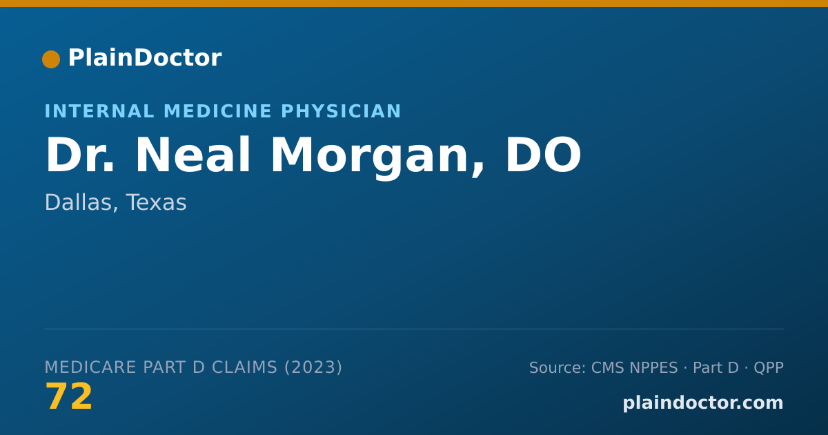 Shareable card for Neal Morgan, DO - Internal Medicine Physician, Dallas, TX