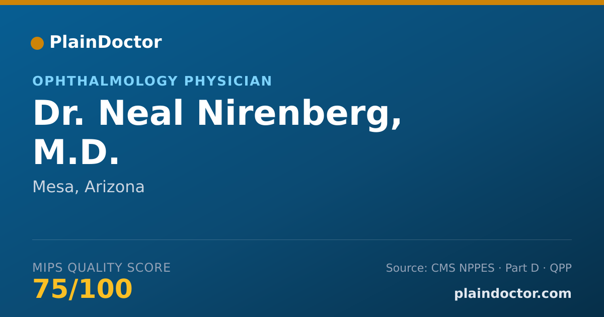 Shareable card for Neal Nirenberg, M.D. - Ophthalmology Physician, Mesa, AZ