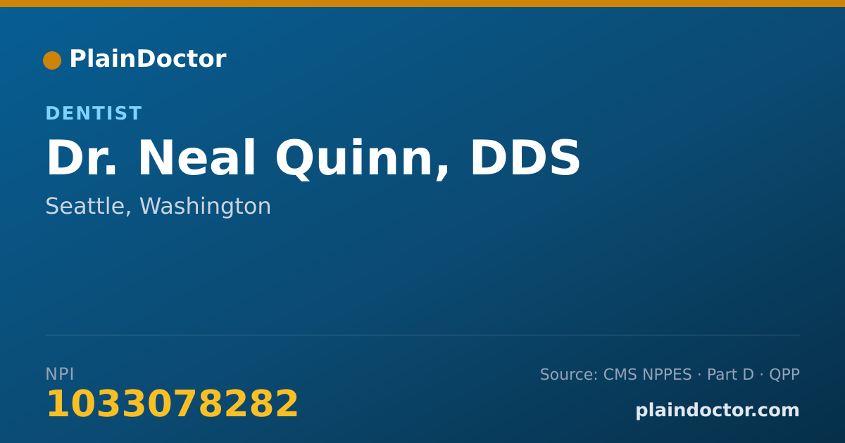 Shareable card for Neal Quinn, DDS - Dentist, Seattle, WA