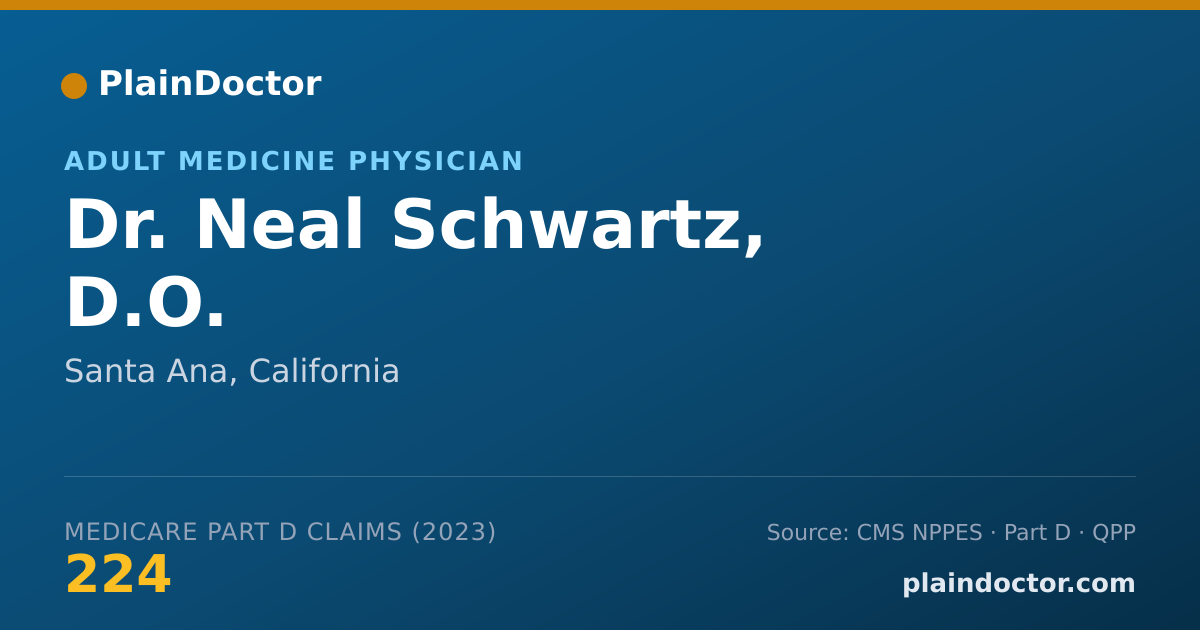 Shareable card for Neal Schwartz, D.O. - Adult Medicine Physician, Santa Ana, CA