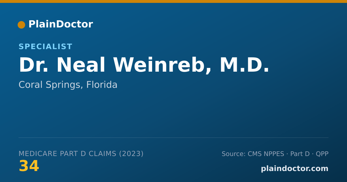 Shareable card for Neal Weinreb, M.D. - Specialist, Coral Springs, FL