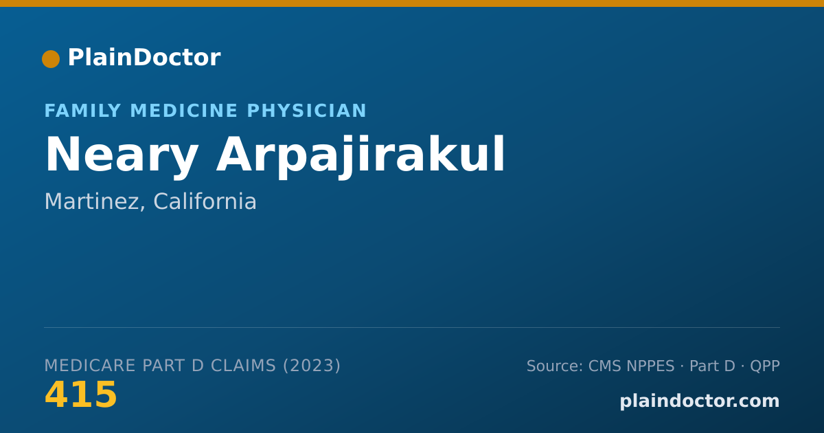 Shareable card for Neary Arpajirakul - Family Medicine Physician, Martinez, CA