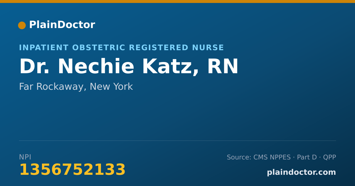 Shareable card for Nechie Katz, RN - Inpatient Obstetric Registered Nurse, Far Rockaway, NY