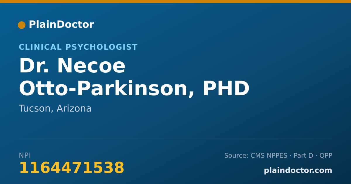 Shareable card for Necoe Otto-Parkinson, PHD - Clinical Psychologist, Tucson, AZ