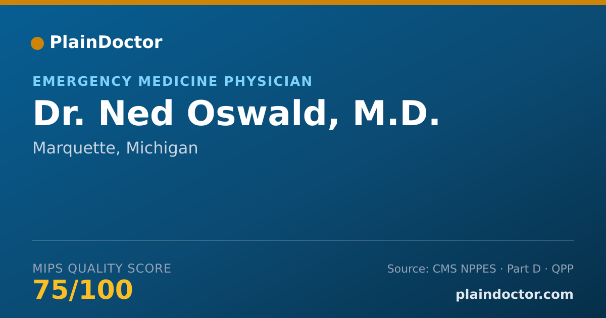 Shareable card for Ned Oswald, M.D. - Emergency Medicine Physician, Marquette, MI