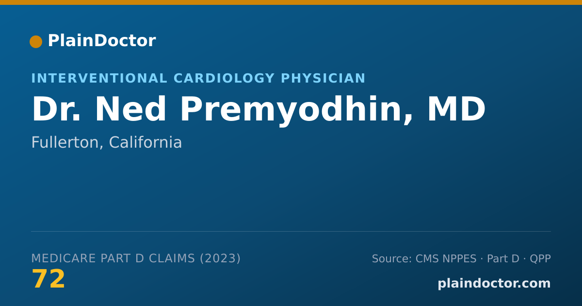 Shareable card for Ned Premyodhin, MD - Interventional Cardiology Physician, Fullerton, CA