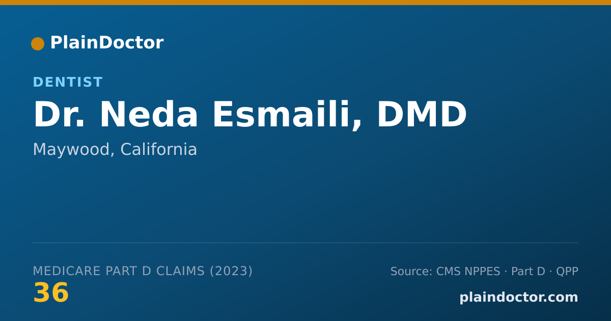 Shareable card for Neda Esmaili, DMD - Dentist, Maywood, CA