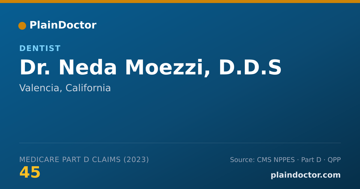 Shareable card for Neda Moezzi, D.D.S - Dentist, Valencia, CA