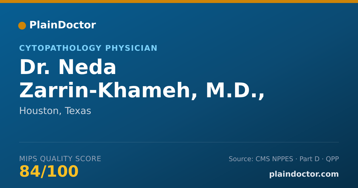 Shareable card for Neda Zarrin-Khameh, M.D., M.P.H. - Cytopathology Physician, Houston, TX