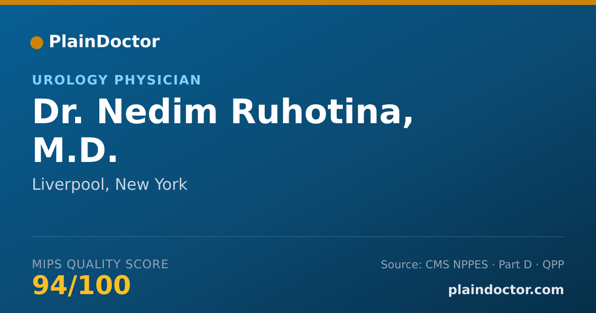 Shareable card for Nedim Ruhotina, M.D. - Urology Physician, Liverpool, NY
