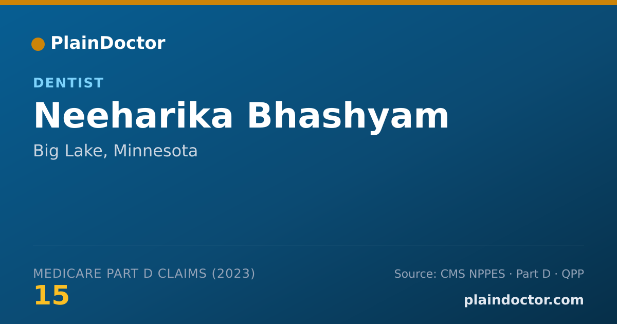 Shareable card for Neeharika Bhashyam - Dentist, Big Lake, MN