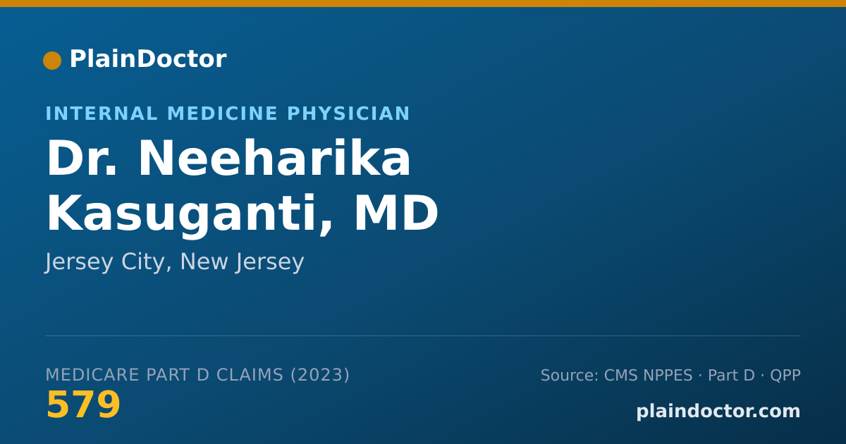 Shareable card for Neeharika Kasuganti, MD - Internal Medicine Physician, Jersey City, NJ
