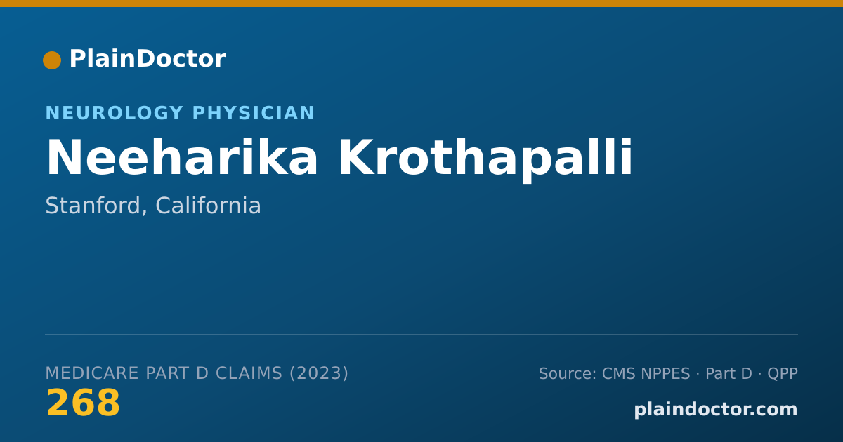 Shareable card for Neeharika Krothapalli - Neurology Physician, Stanford, CA