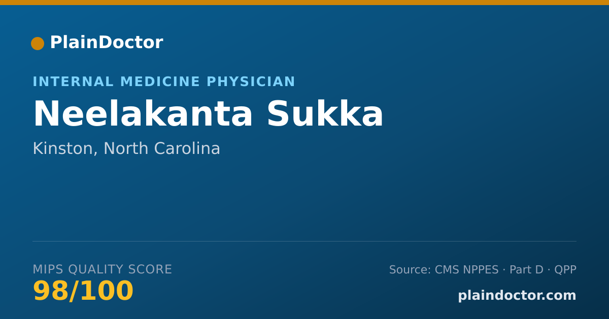 Shareable card for Neelakanta Sukka - Internal Medicine Physician, Kinston, NC