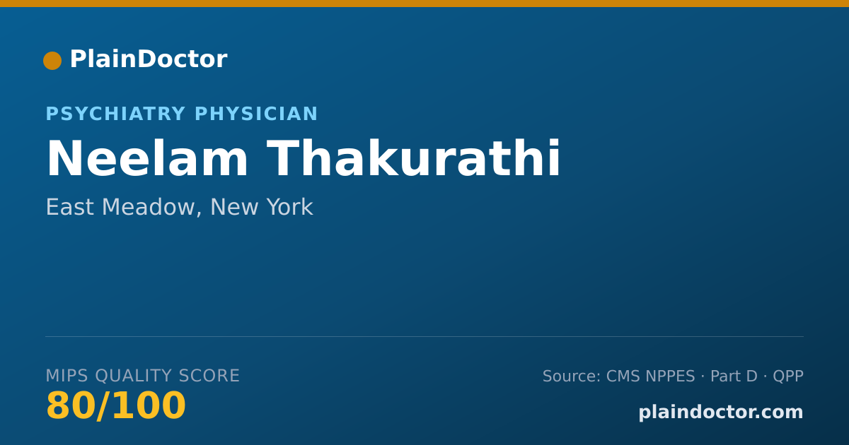 Shareable card for Neelam Thakurathi - Psychiatry Physician, East Meadow, NY