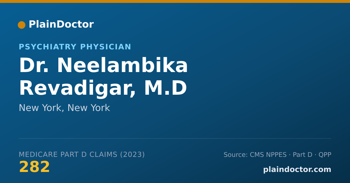 Shareable card for Neelambika Revadigar, M.D - Psychiatry Physician, New York, NY