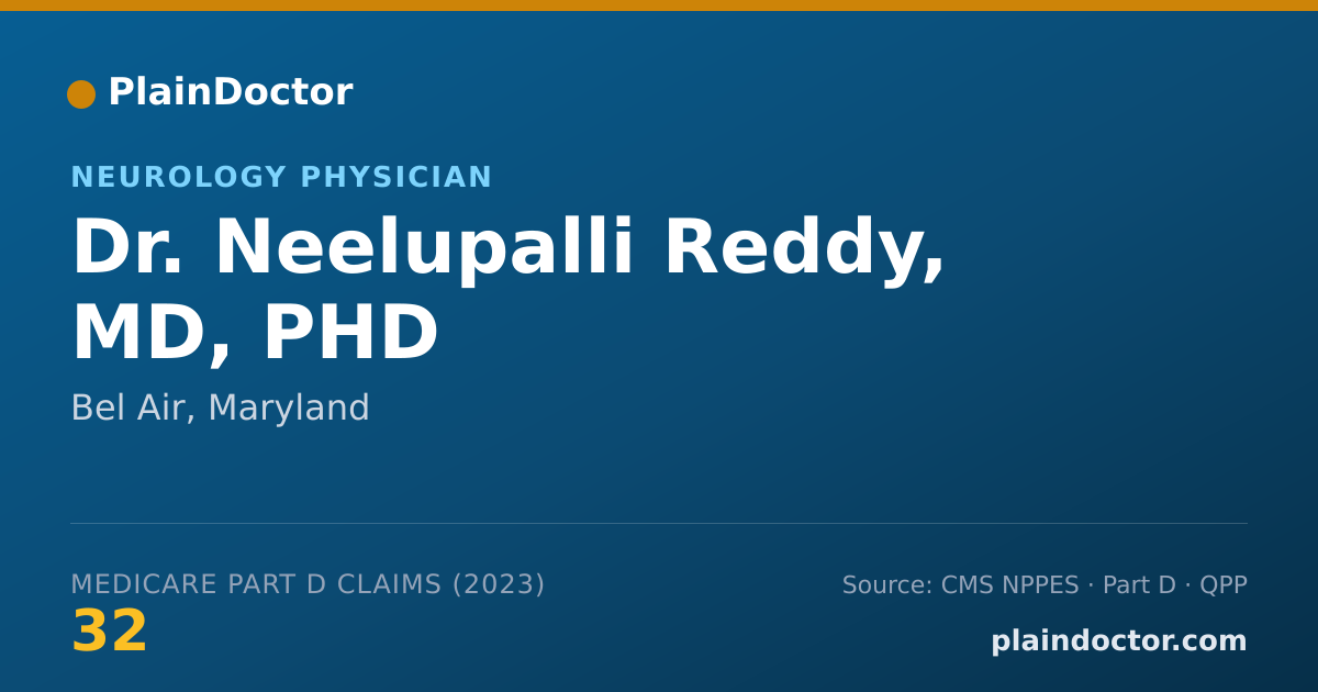 Shareable card for Neelupalli Reddy, MD, PHD - Neurology Physician, Bel Air, MD