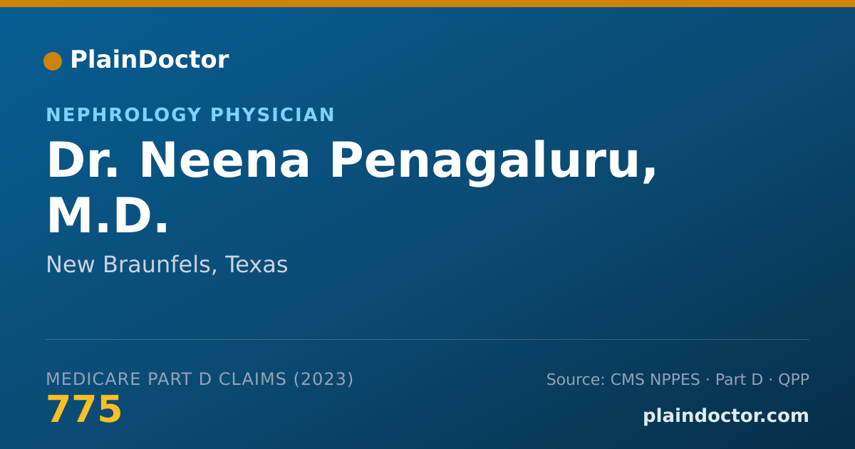 Shareable card for Neena Penagaluru, M.D. - Nephrology Physician, New Braunfels, TX