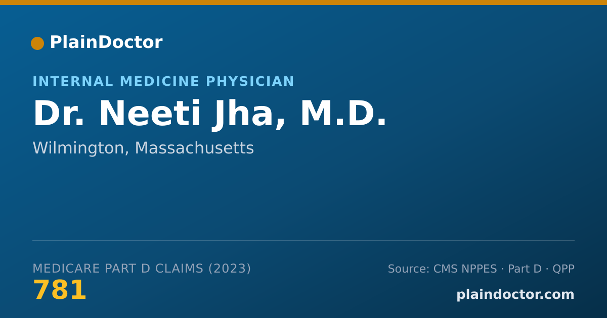 Shareable card for Neeti Jha, M.D. - Internal Medicine Physician, Wilmington, MA