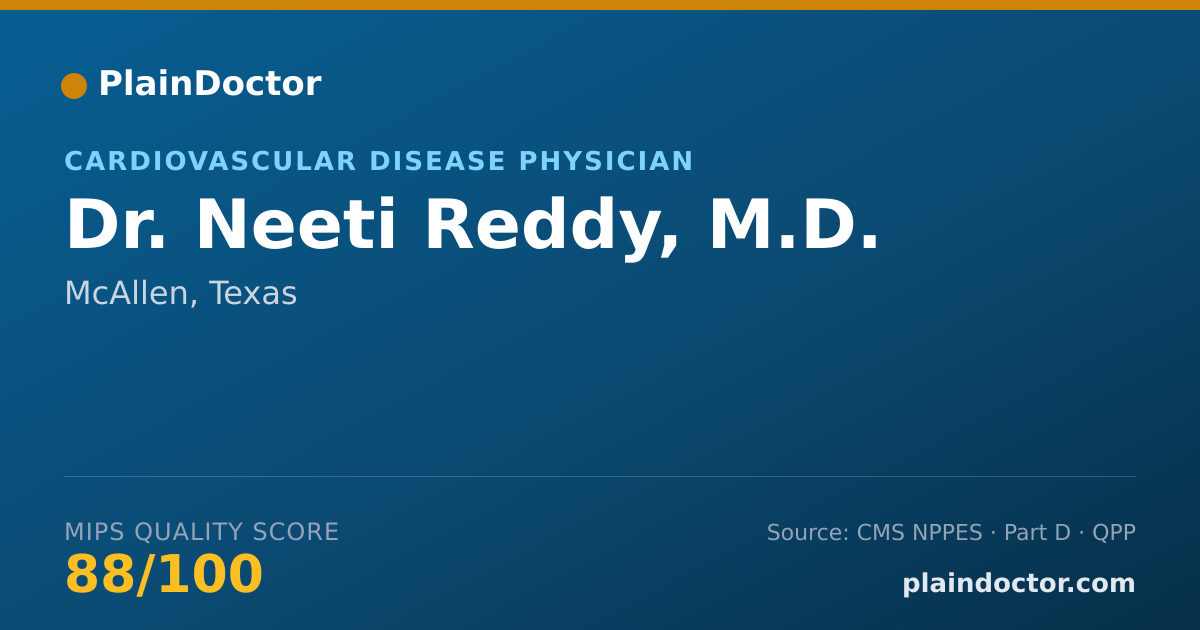 Shareable card for Neeti Reddy, M.D. - Cardiovascular Disease Physician, McAllen, TX