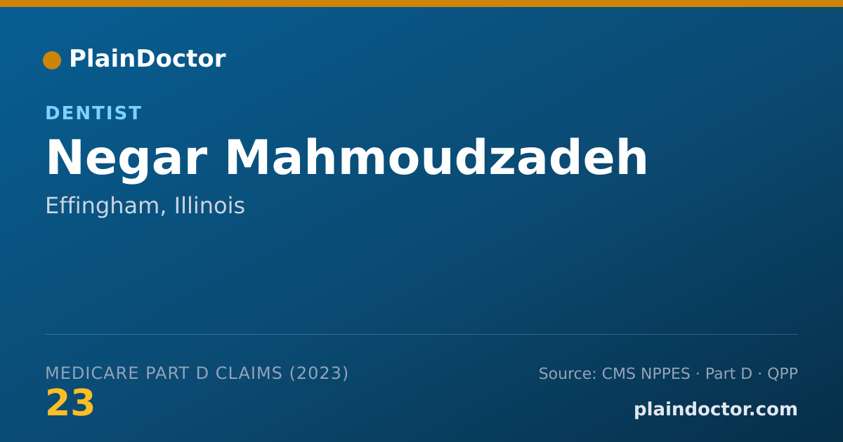 Shareable card for Negar Mahmoudzadeh - Dentist, Effingham, IL