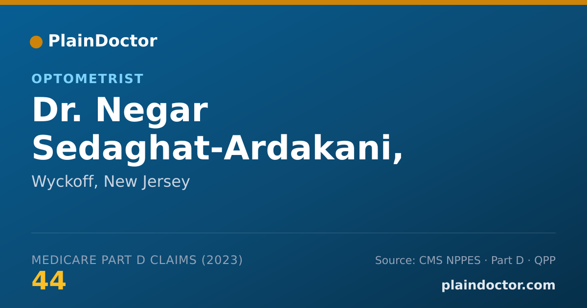 Shareable card for Negar Sedaghat-Ardakani, O.D. - Optometrist, Wyckoff, NJ