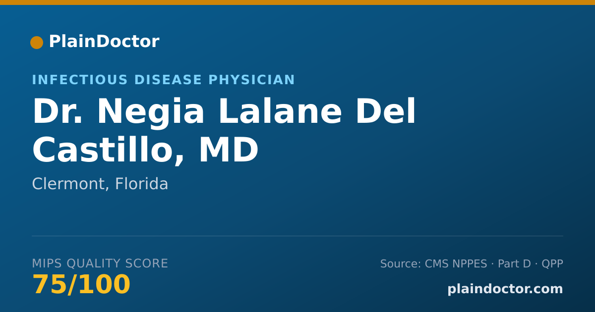 Shareable card for Negia Lalane Del Castillo, MD - Infectious Disease Physician, Clermont, FL