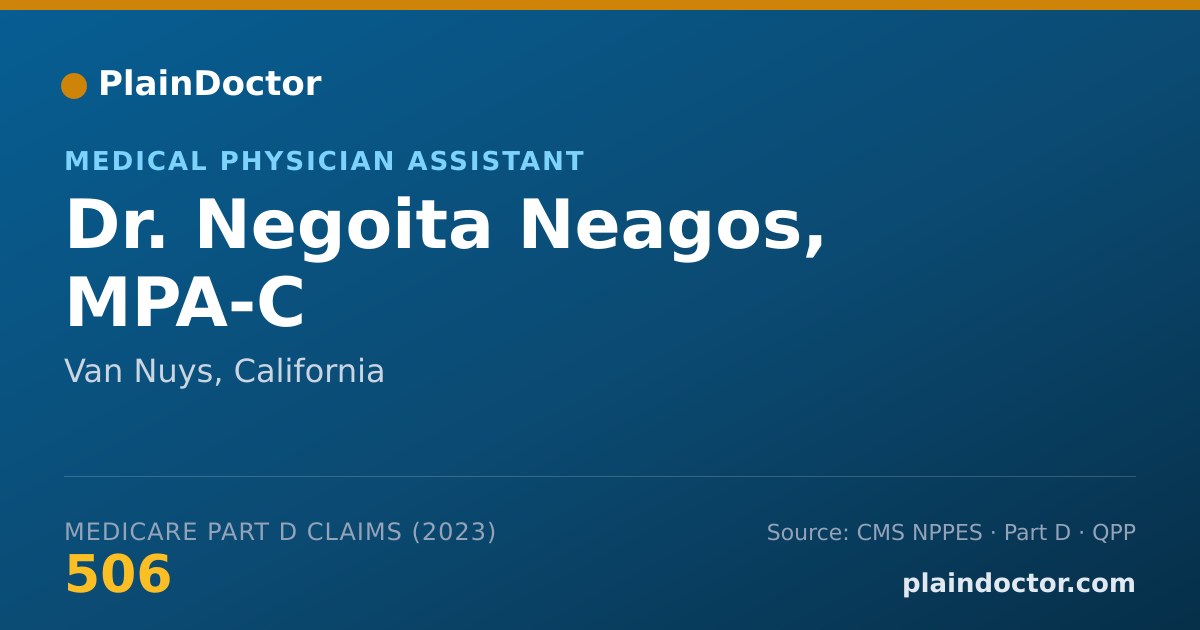 Shareable card for Negoita Neagos, MPA-C - Medical Physician Assistant, Van Nuys, CA