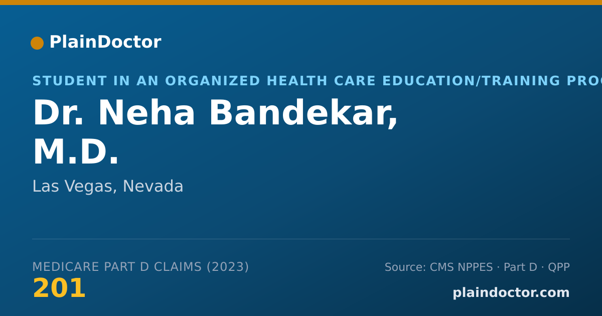 Shareable card for Neha Bandekar, M.D. - Student in an Organized Health Care Education/Training Program, Las Vegas, NV