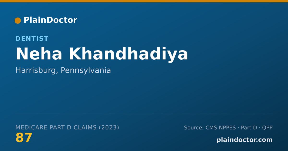 Shareable card for Neha Khandhadiya - Dentist, Harrisburg, PA