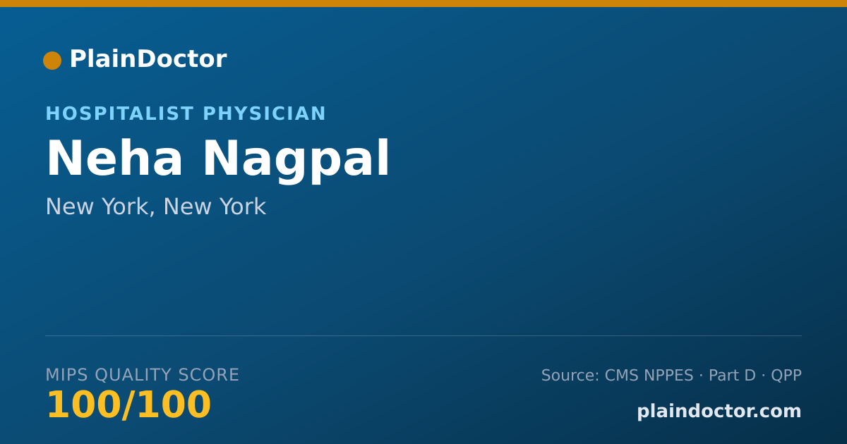 Shareable card for Neha Nagpal - Hospitalist Physician, New York, NY