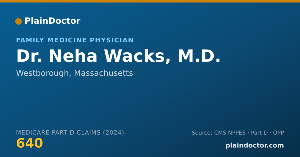 Shareable card for Neha Wacks, M.D. - Family Medicine Physician, Westborough, MA