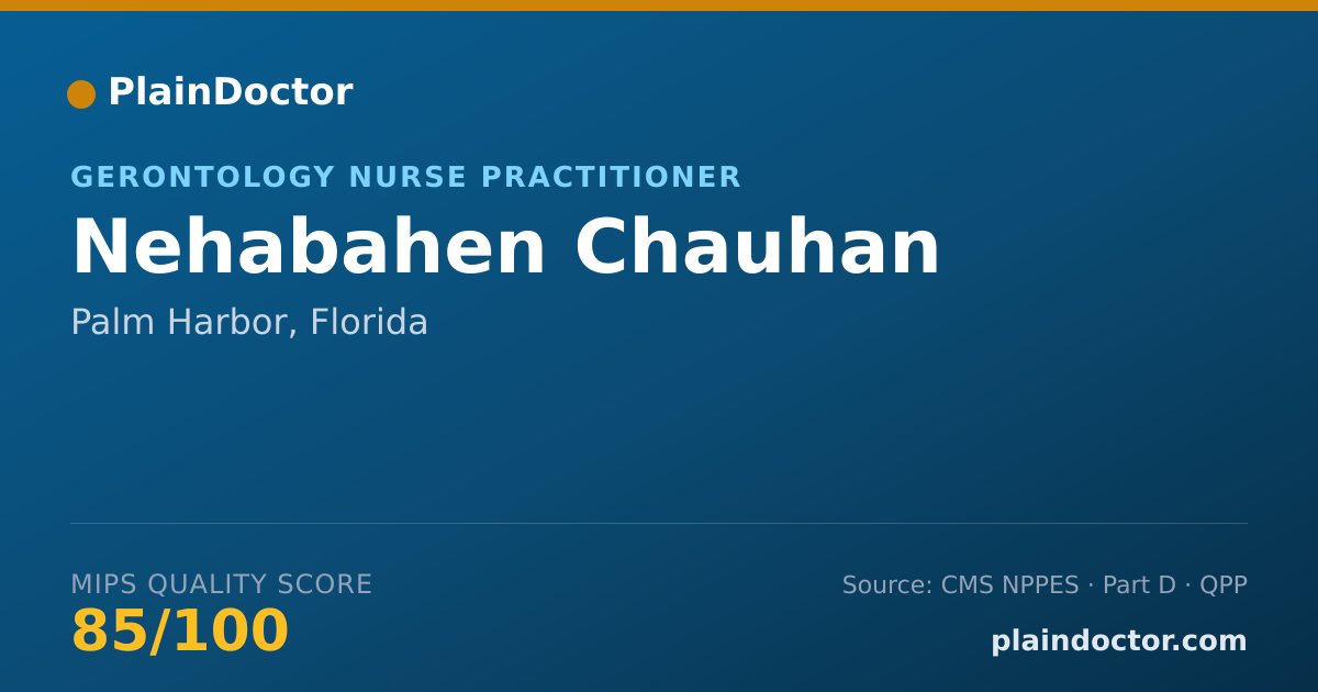 Shareable card for Nehabahen Chauhan - Gerontology Nurse Practitioner, Palm Harbor, FL
