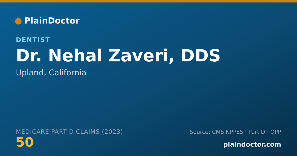 Shareable card for Nehal Zaveri, DDS - Dentist, Upland, CA